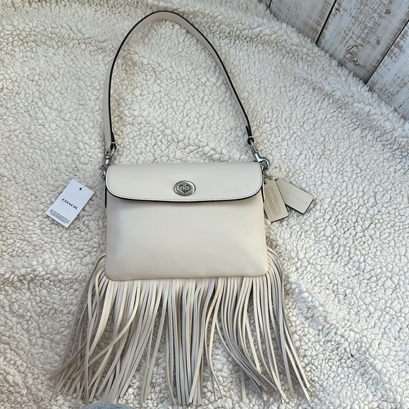Coach 1964 Fringe Bag Shoulder Crossbody Purse Chalk New NWT - Picture 7 of 12